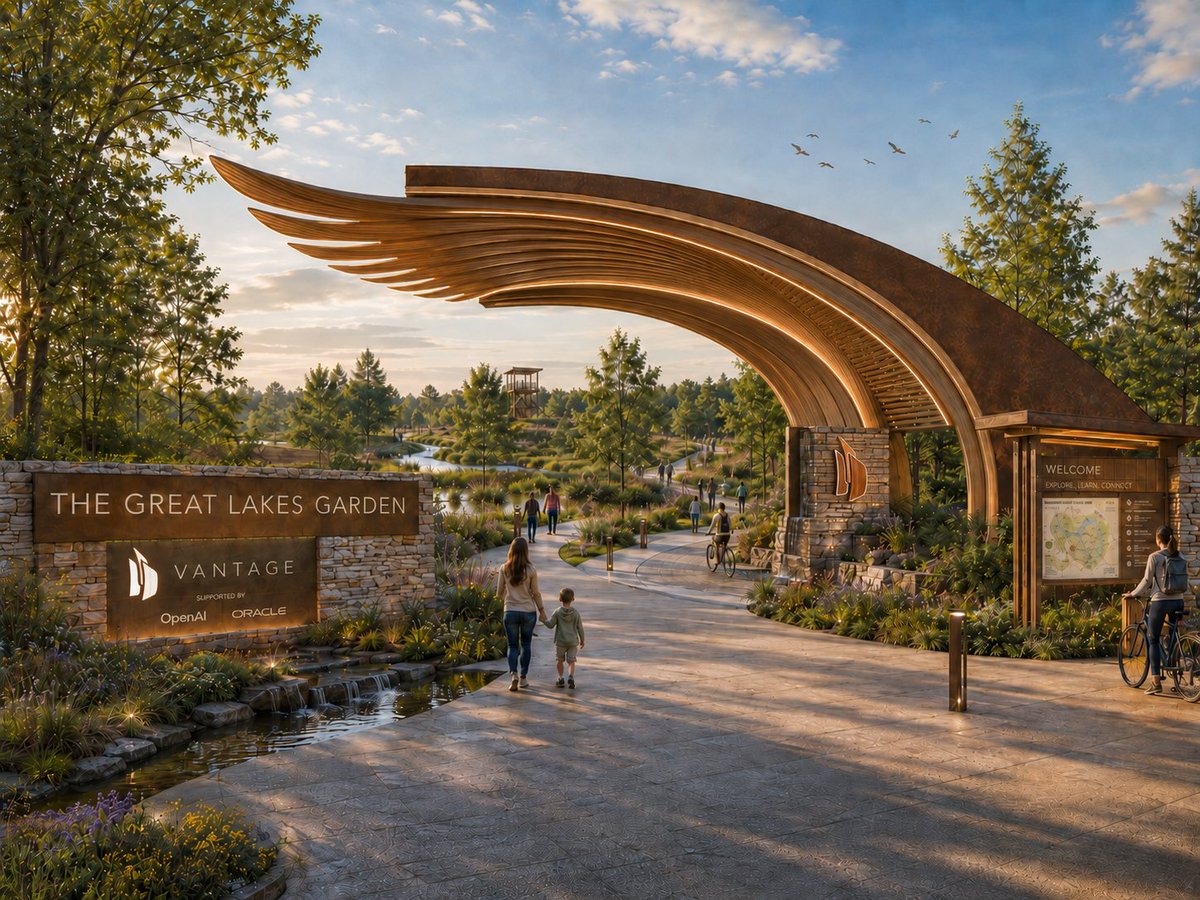 The Great Lakes Garden entrance rendering